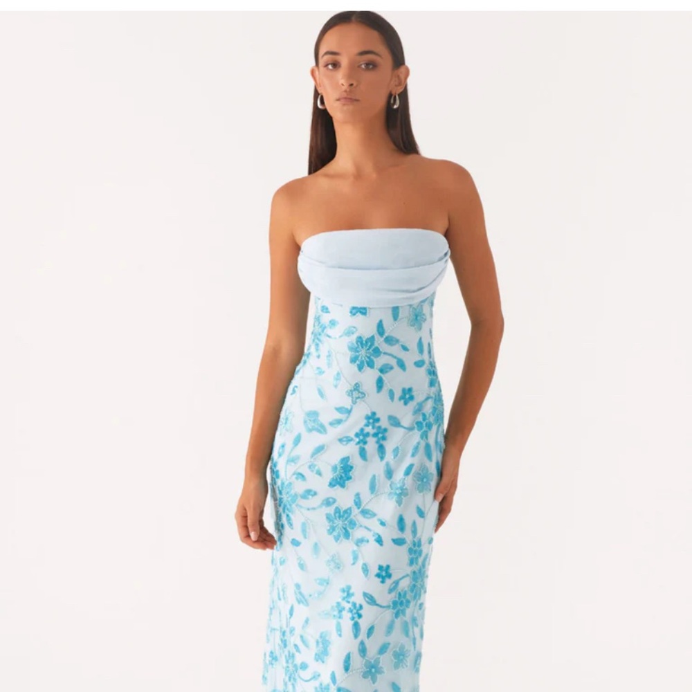Prism Beaded Maxi Dress - Blue